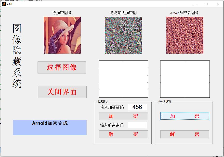 【C50】MATLAB圖像加密解密系統(tǒng)GUI設(shè)計(jì)(采用arnold和混沌系統(tǒng))