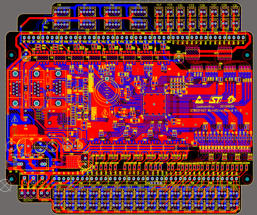 【P101】STM32F407運動控制板(八路脈沖/通訊/模擬量)PCB圖+原理圖