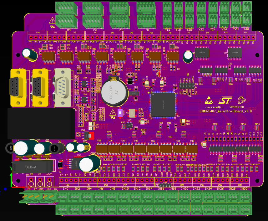 【P101】STM32F407運動控制板(八路脈沖/通訊/模擬量)PCB圖+原理圖