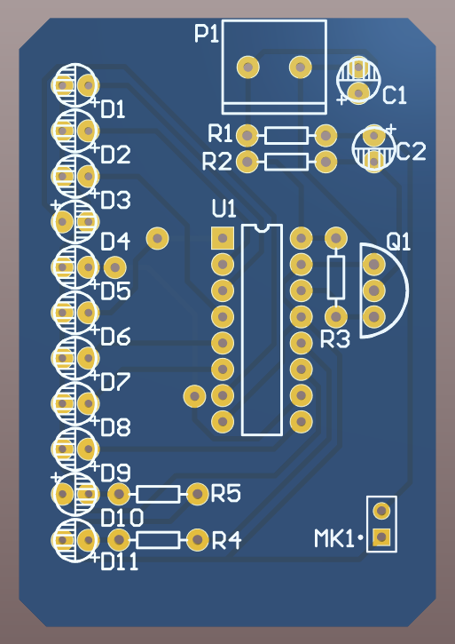 【P333】CD4017聲控流水燈(原理圖+PCB文件)