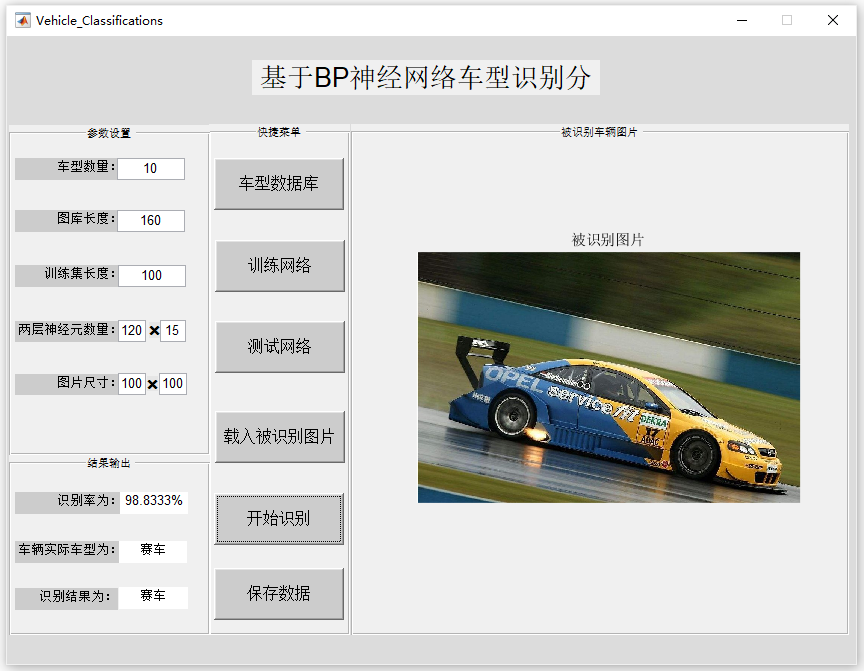 【B370】深度學(xué)習(xí)：基于Maltab BP神經(jīng)網(wǎng)絡(luò)車型識別系統(tǒng)